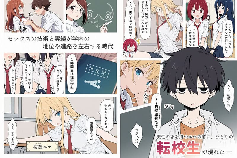 No.1陰キャ転校生はセックス最強 – クラス代表の座を奪われた私 -サークルこっとろん無料エロ漫画同人誌コミックAI