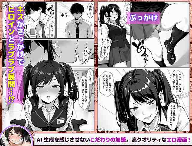 【パチンコ店長の俺。女子スタッフのシコい足で毎日脳汁出してたらイチャラブSEXする事になった！〜ただし時々殴られる〜】ラブリークラフト@キスをきっかけに環奈が頬を染め、ぶっかけ