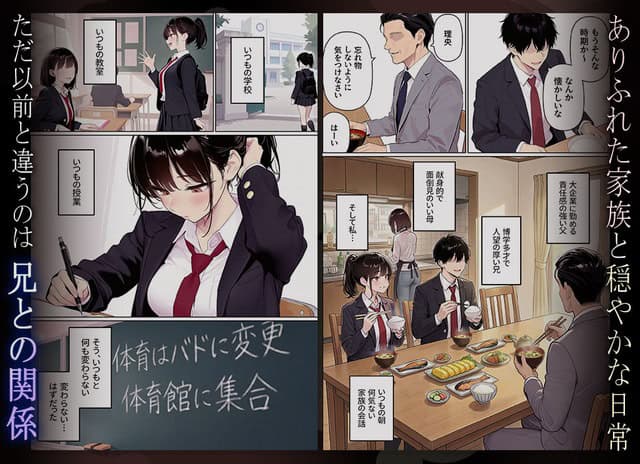 制服姿の理央が教室の机に座り、ペンを持ったまま片手を耳に当てる